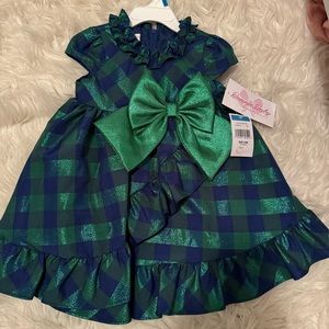 Bonnie Baby Buffalo Plaid toddler holiday dress